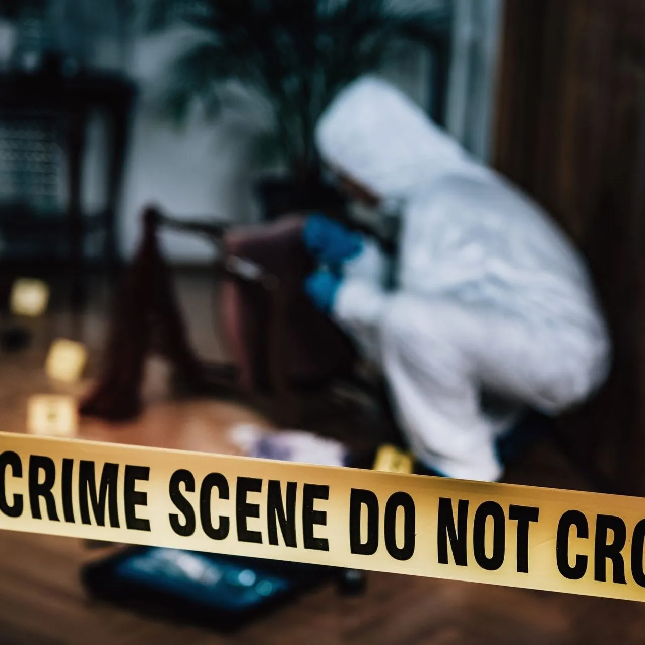 Forensic technician working an unattended death and crime scene cleanup