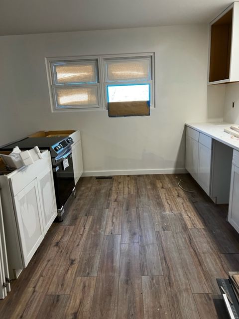 Kitchen install — wood-look luxury vinyl plank