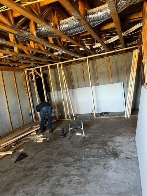 Framing and prep work before drywall goes up