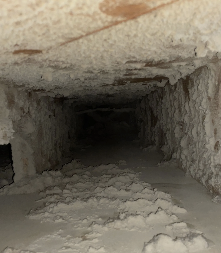 HVAC duct before professional cleaning